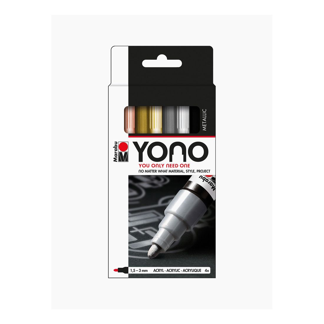 Marabu Yono Metal Marker 1.5 To 3 mm Set (Set Of 4)
