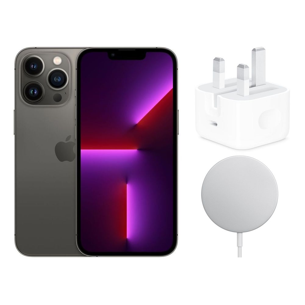 Apple iPhone 13 Pro 256GB Graphite + Apple MagSafe Charger + Apple 20W USB-C Power Adapter (Bundle)