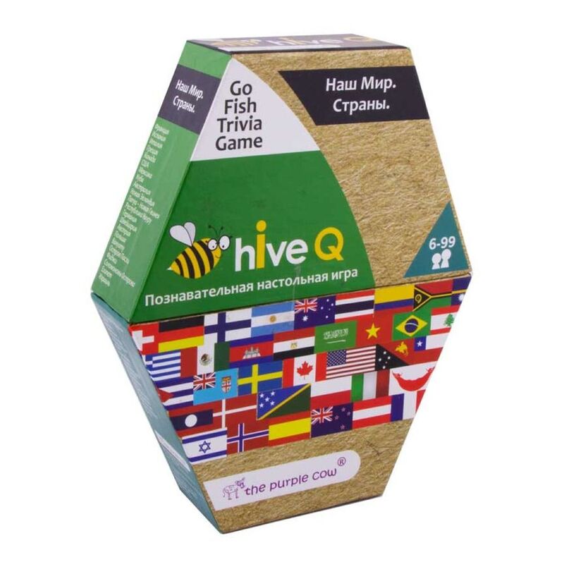 The Purple Cow Hive Q Countries Flags & More Knowledge Boost Card Game