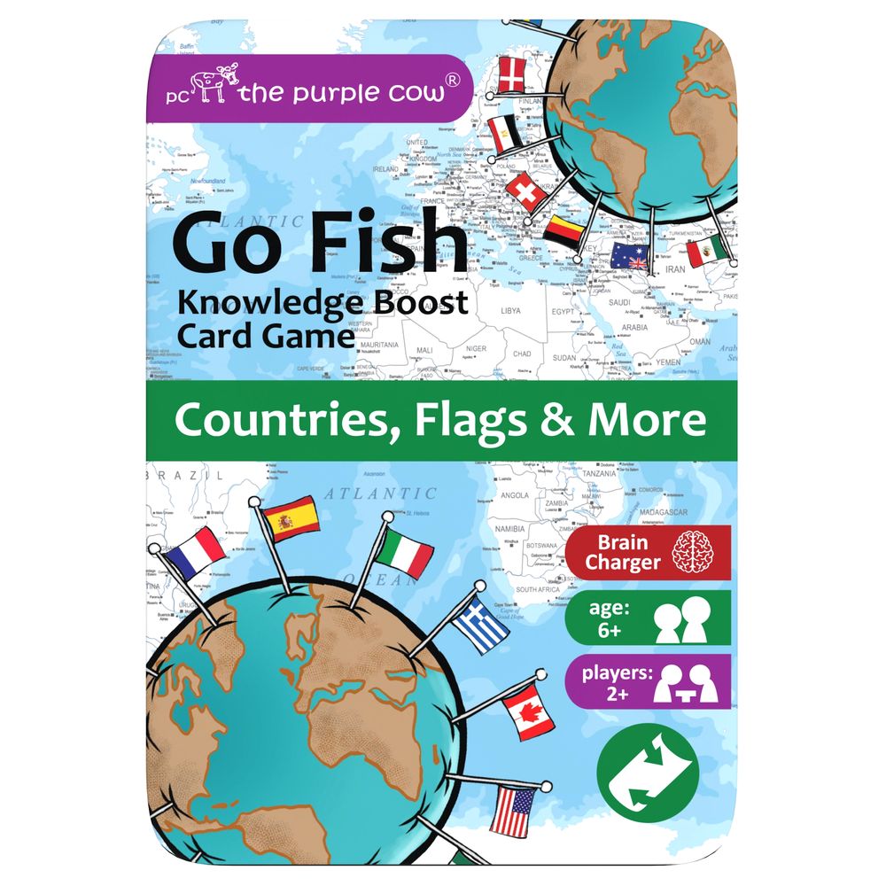 The Purple Cow Go Fish Countries, Flags & More Card Game