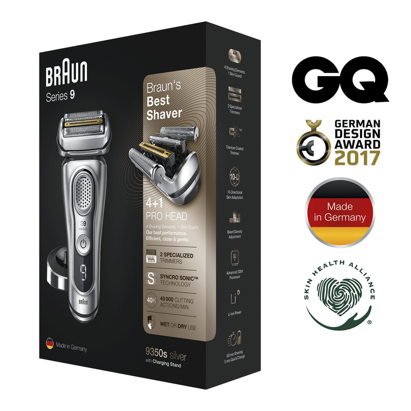 Braun Series 9 9350S Wet & Dry Shaver With Charging Stand Silver