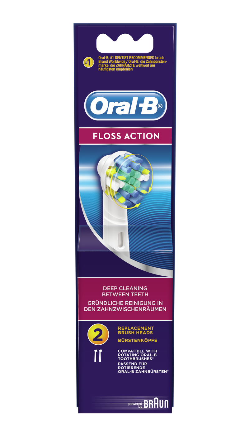 Oral-B EB25-2 Floss Action Replacement Brush Head Pack Of 2