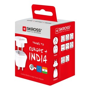 Skross Europe + India Combo Travel Adapter White