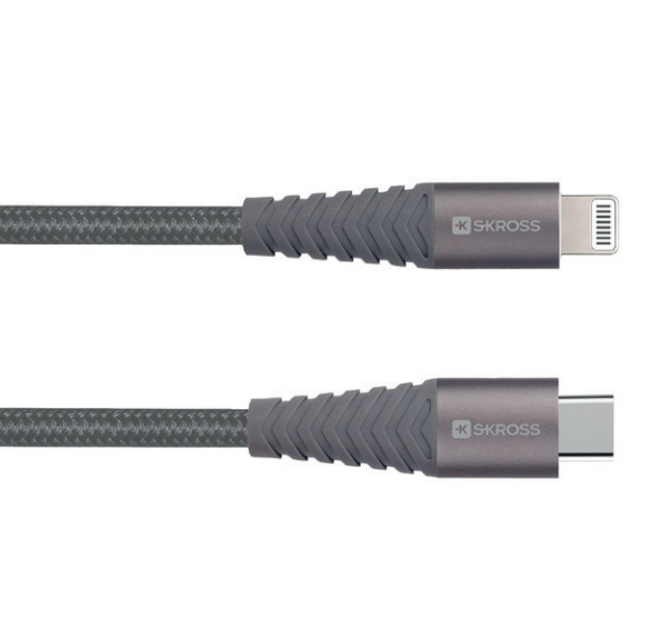 Skross Lightning To USB Type-C Charging Cable 2m Space Gray