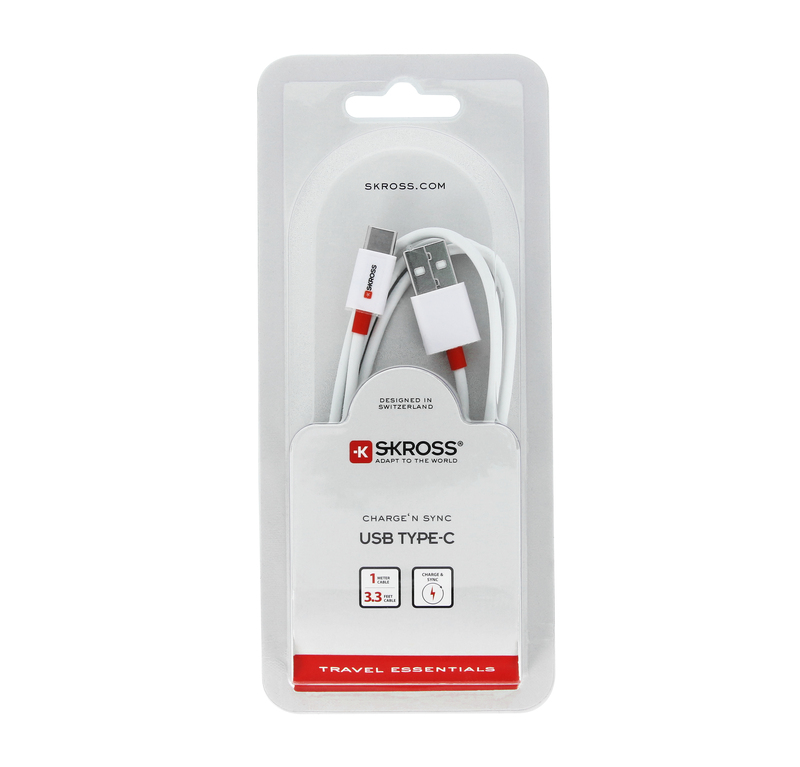 Skross Charge N Sync USB Type-C To USB-A Charging Cable 1m White