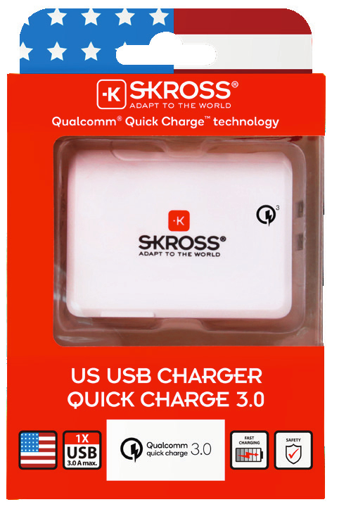 Skross US USB Charger With QC 3.0 White