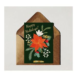 Bumble & Mouse Ponsettia Holiday Greeting Card (14.8 x 21cm)