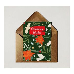 Bumble & Mouse Ponsettia Wishes Greeting Card (10.5 x 14.8cm)