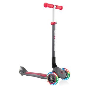 Globber Primo Foldable Lights Scooter Red/Grey