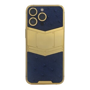 Mansa Design Customized iPhone 13 Pro Max 256GB 24K Gold Plated + Ostrich Leather