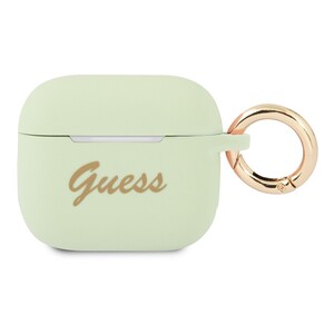 Guess Logo Silicone Case for Apple AirPods 3 Green