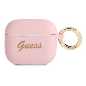 Guess Logo Silicone Case for Apple AirPods 3 Light Pink