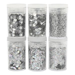 Creativ Silver Glitter Box (Set Of 6)