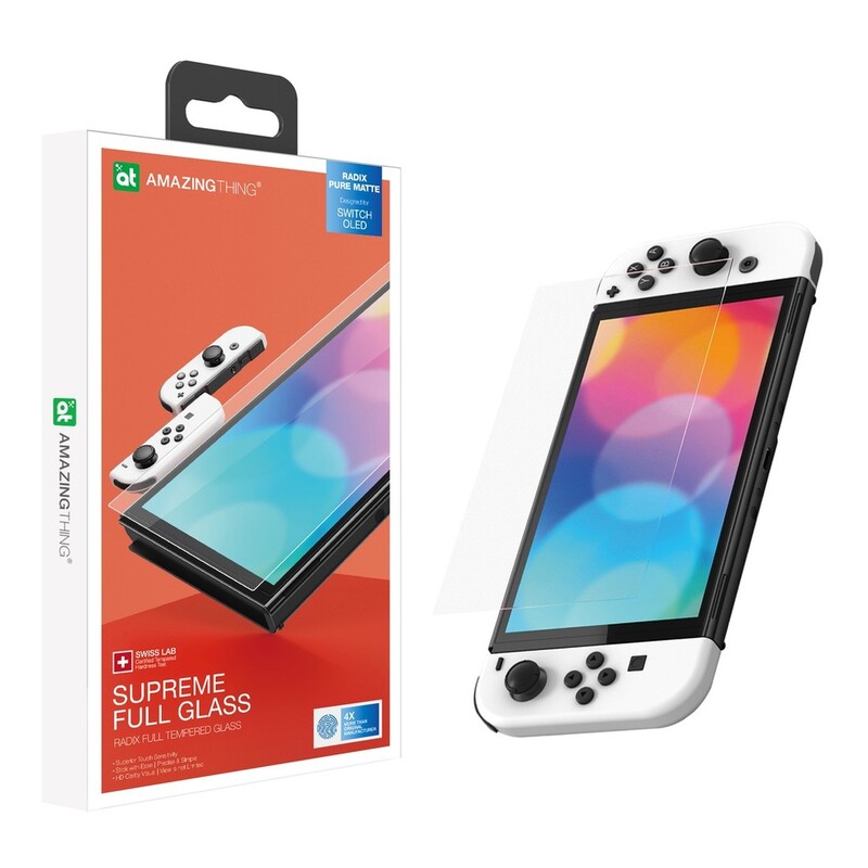 Amazing Thing Supreme Full Glass Screen Protector for Nintendo Switch OLED (2 Pack) - Matte