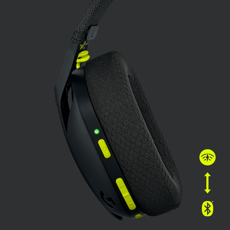 Logitech G 981-001050 G435 Lightspeed Wireless Gaming Headset - Black/Neon Yellow