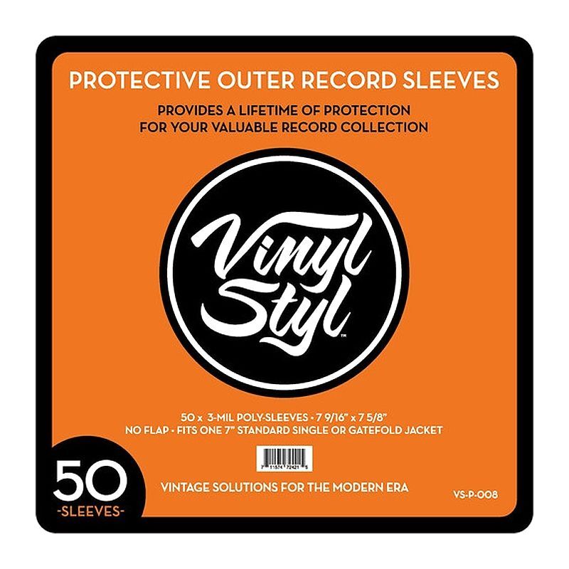 Vinyl Styl 7-Inch 3-Mil Protective Outer Record Sleeve (50 Pieces)