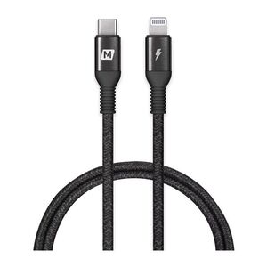 Momax Elite Link USB C to Lightning Nylon-Braided Fast Charging Cable Black 1.2m
