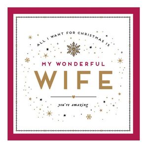 Alice Scott All I Want For Christmas Wonderful Wife Cards (160 x 156mm)