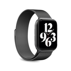 Puro MILANESE Stainless Steel Band for Apple Watch 42/44/45mm one size Black