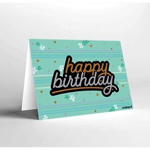 Mukagraf Birthday Happy Birthday Pastel Colours + Gold and Silver Foil Greeting Card (17 x 11.5cm)