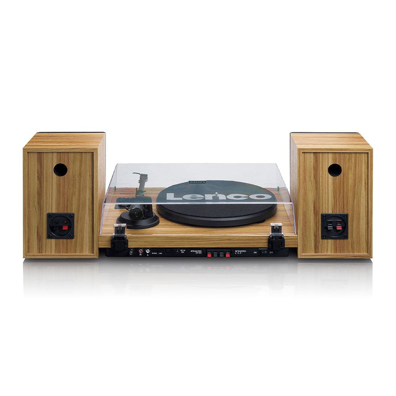 Lenco LS-5000K Bluetooth Belt-Drive Turntable with Speakers (Set of 2) - Wood