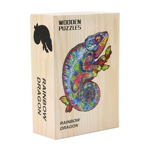 Alien Wood Rainbow Dragon 2D Wooden Puzzle