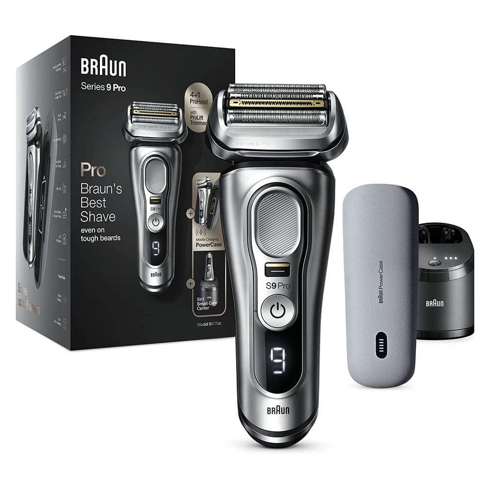 Braun Series 9 Pro 9477CC Wet & Dry Shaver With 5-in-1 Smartcare Center & Powercase Silver