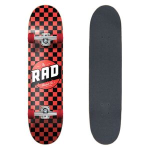 Rad Dude Crew Skateboard Checkers Black/Red (7.75-Inch)
