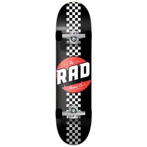Rad Progressive Skateboard Checker Stripe - Black/White (8-Inch)
