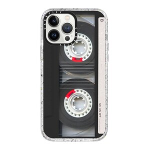 Casetify Impact Case with Magsafe for iPhone 13 Pro Max Retro Black Cassette Tape
