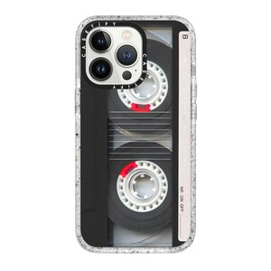Casetify Impact Case with Magsafe for iPhone 13 Pro Retro Black Cassette Tape