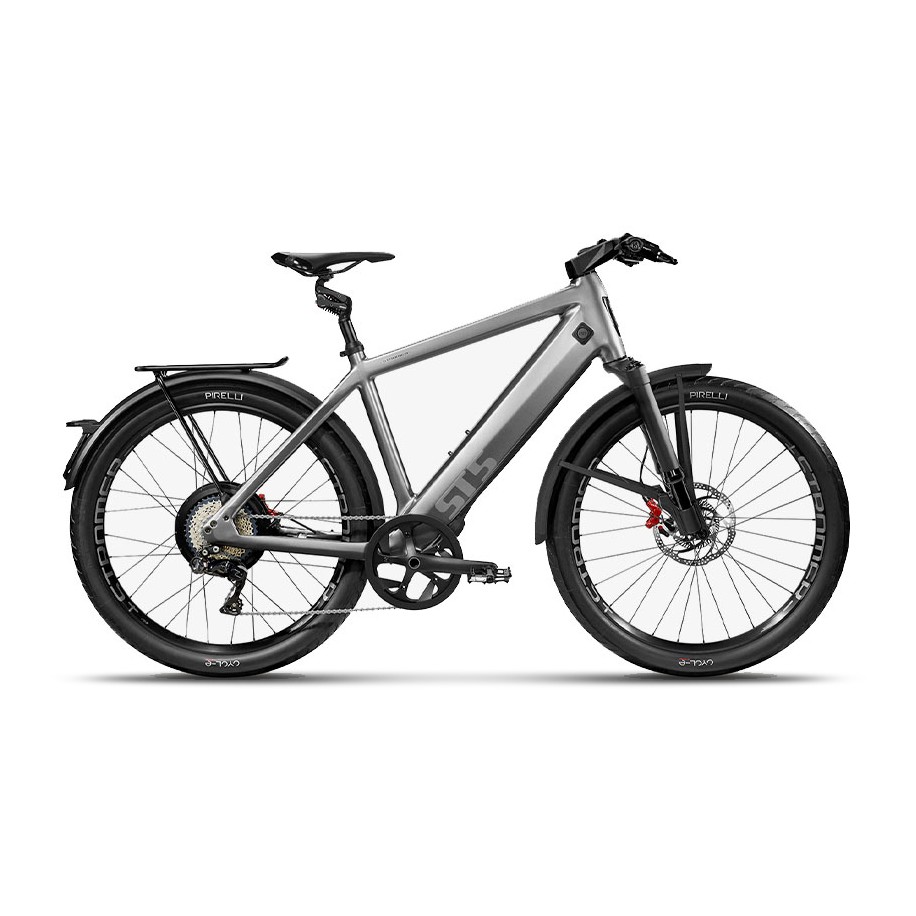 Stromer ST5 ABS Electric Bike with Carrier - Sport Frame/Suspension Fork/Seat Suspension/Battery 983 Wh/Size L - Granite Grey