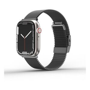 AmazingThing 45mm Titan Metal Milanese Band with Titanlink Band for Apple Watch Series 7 - Graphite Black