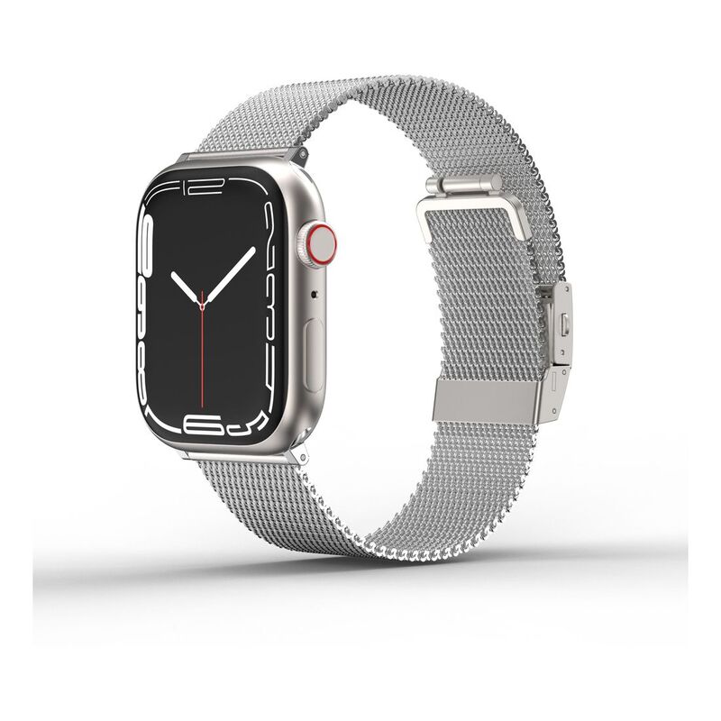AmazingThing 45mm Titan Metal Milanese Band for Apple Watch Series 7 - Silver