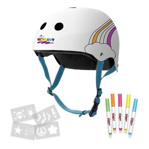 Wipeout Dry Erase Kids' Helmet White Rainbow 5+ Wp4049