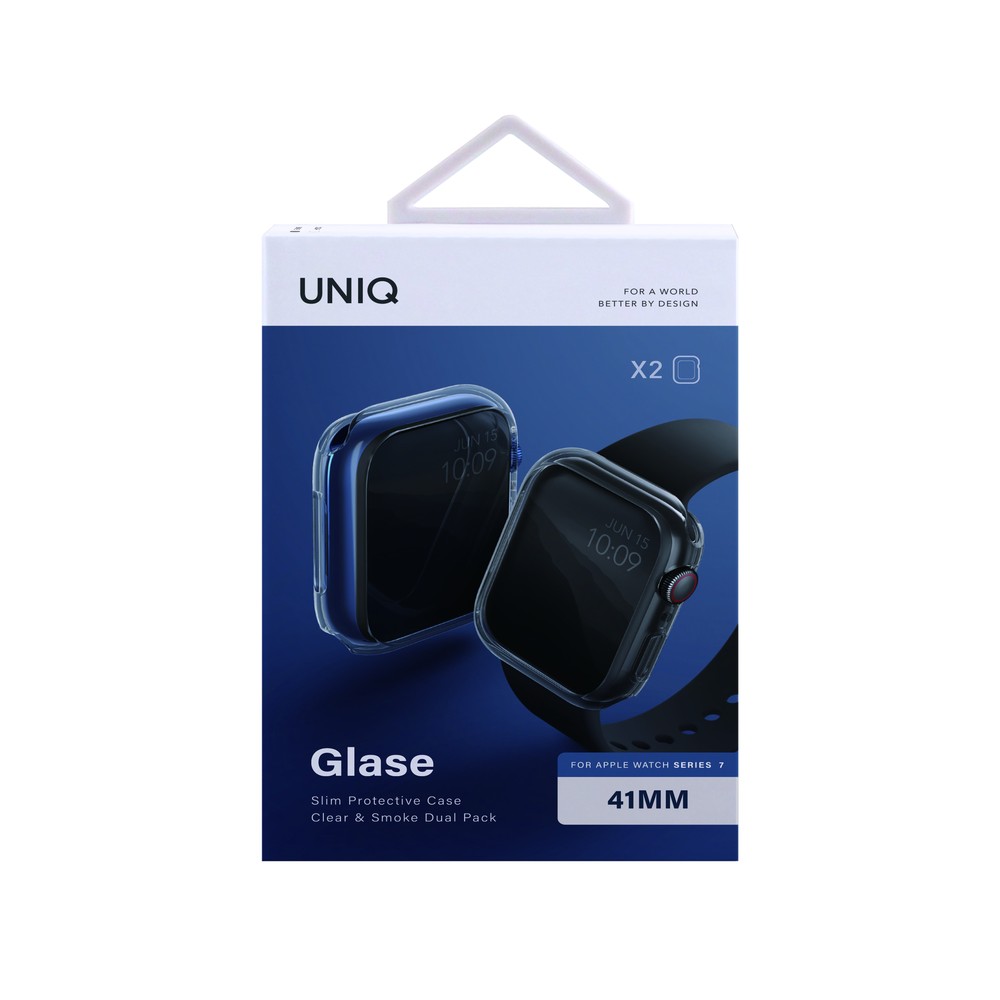 UNIQ Glase Apple Watch Series 7 Case Dual Pack 41mm Clear/Smoke