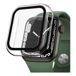 HYPHEN 9H Tempered Glass PC Case Transparent for Apple Watch Series 7 45mm