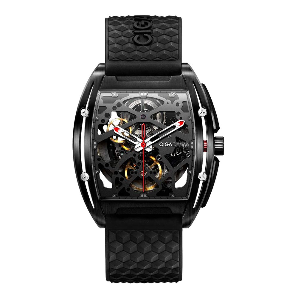 Ciga Design Z Series DLC Automatic Mechanical Skeleton Wrist Watch - Black
