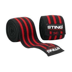 Sting Elasticised Lifting Knee Wraps Black/Red 80-Inches