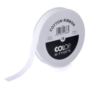 Colop E-Mark Cotton Ribbon LFM White (10 x 25mm)