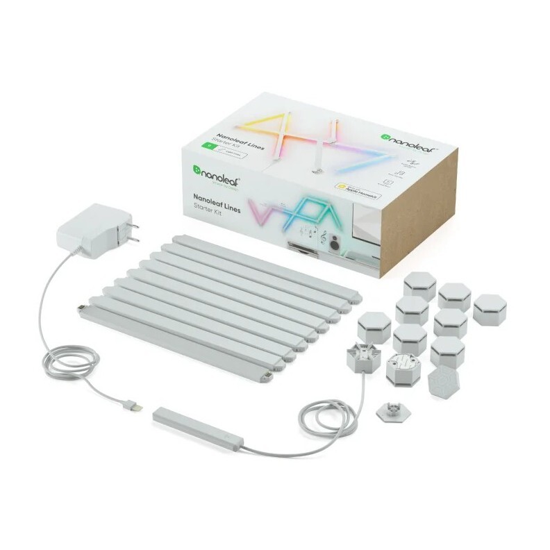 Nanoleaf Lines Starter Kit White 9 Pack UK Plug