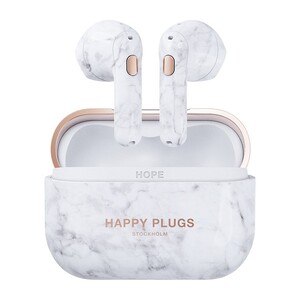 Happy Plugs Hope True Wireless Earbuds White Marble