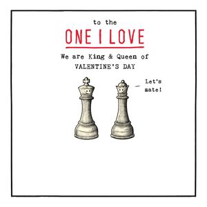 Etched One I Love Chess Pieces Greeting Card (160 x 156mm)