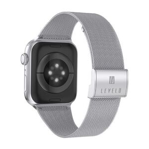 Levelo Double Milanese Watch Strap for Apple Watch 42/44/45mm - Silver