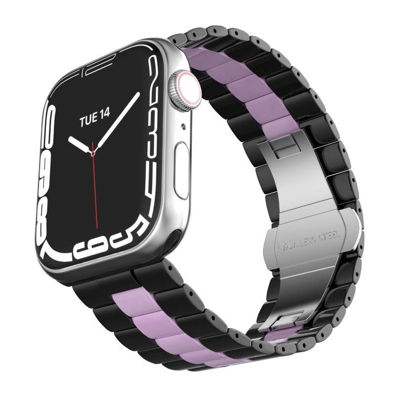 Levelo Enigma Ceramic Watch Strap for Apple Watch 42/44/45mm - Black/Pink