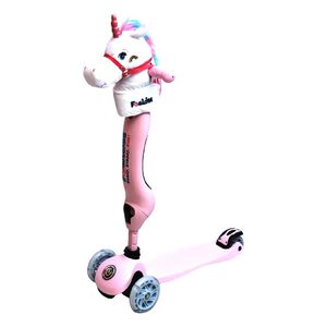 Foaldee 2-in-1 Blush Kick Scooter with Plush Unicorn Head - Pink