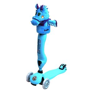 Foaldee 2-in-1 Cool Kick Scooter with Plush Dragon Head - Blue