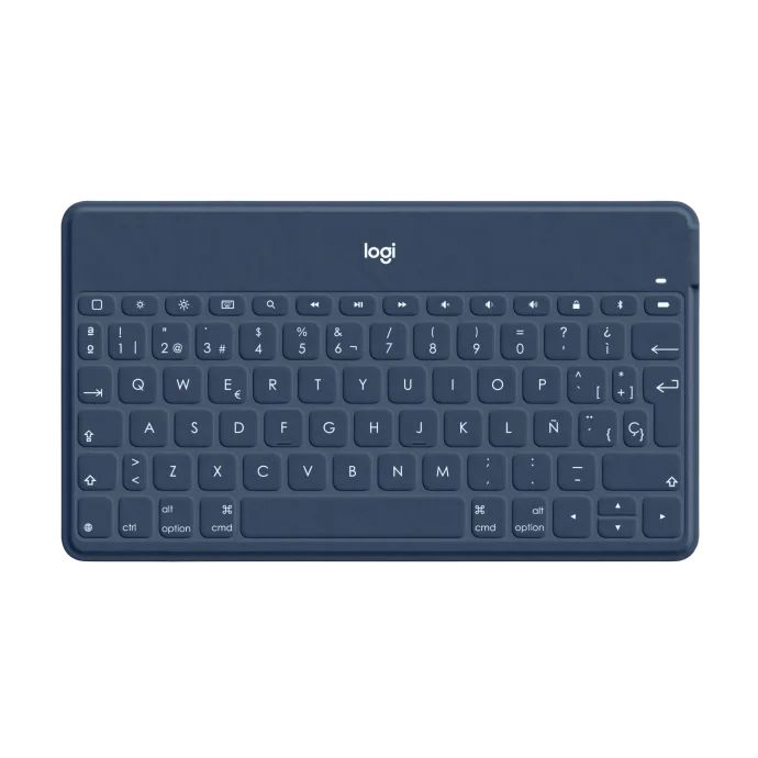 Logitech Keys-to-Go Ultra-Portable Keyboard for iOS Devices - Classic Blue Keyboard with Orange iPhone Stand