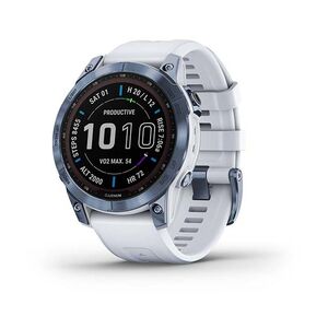 Garmin Fenix 7 Sapphire Solar 47Mm Mineral Blue DLC Titanium with Whitestone Band Smart Watch