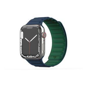 BAYKRON Premium Soft Touch Silicone Magnetic Band Slate Blue and Forest Green for Apple Watch 38/40/41 mm